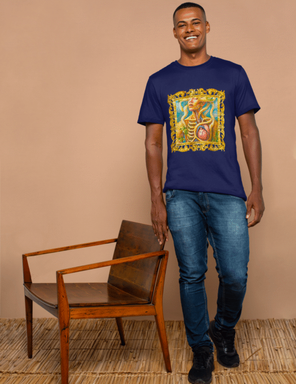 Golden Frame Anatomy T-Shirt – Bold Art with a Classic Touch - Image 4