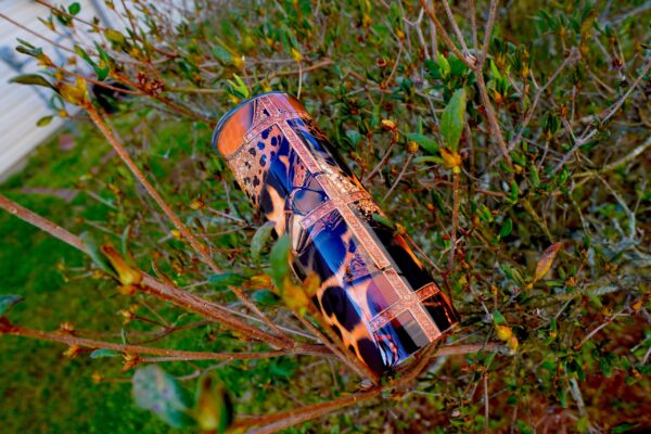 Leopard Print & Gold Cross Stainless Steel Tumbler (20oz) - Image 10