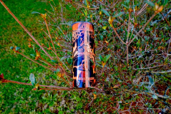 Leopard Print & Gold Cross Stainless Steel Tumbler (20oz) - Image 9