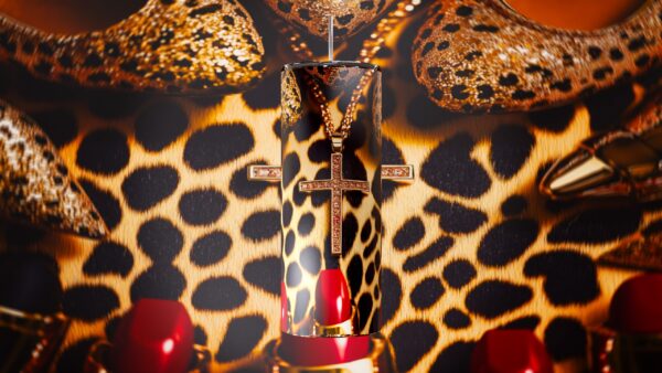 Leopard Print & Gold Cross Stainless Steel Tumbler (20oz) - Image 3