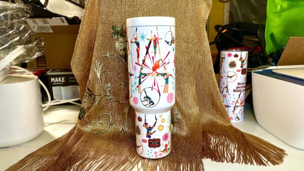 Festive Circus 40oz Insulated Tumbler – 100% Leak-Proof with Handle, Lid, Straw & Brush - Image 6