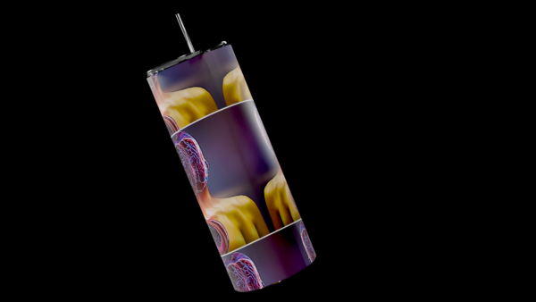Anatomical Art 20oz Tumbler – Brain & Heart Design - Image 3