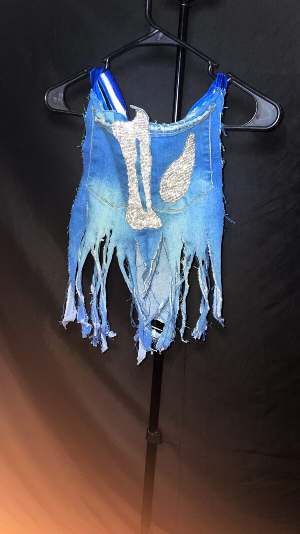 Exclusive Handmade Rhinestone Denim Performance Costume – One of a Kind - Image 8