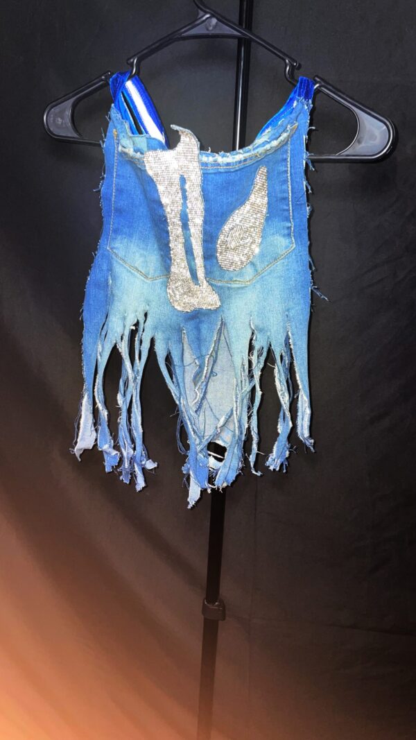 Exclusive Handmade Rhinestone Denim Performance Costume – One of a Kind - Image 7