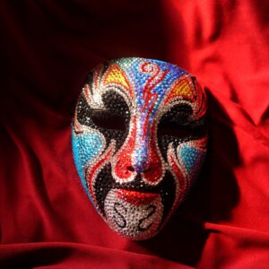 Hand-Customized Rhinestone Mask – Bold & Unique