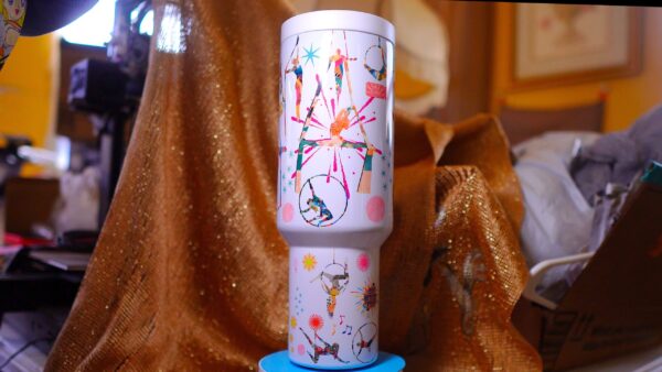 Festive Circus 40oz Insulated Tumbler – 100% Leak-Proof with Handle, Lid, Straw & Brush - Image 7