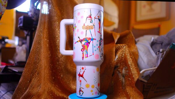 Festive Circus 40oz Insulated Tumbler – 100% Leak-Proof with Handle, Lid, Straw & Brush - Image 8