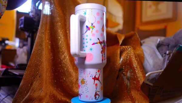 Festive Circus 40oz Insulated Tumbler – 100% Leak-Proof with Handle, Lid, Straw & Brush - Image 9