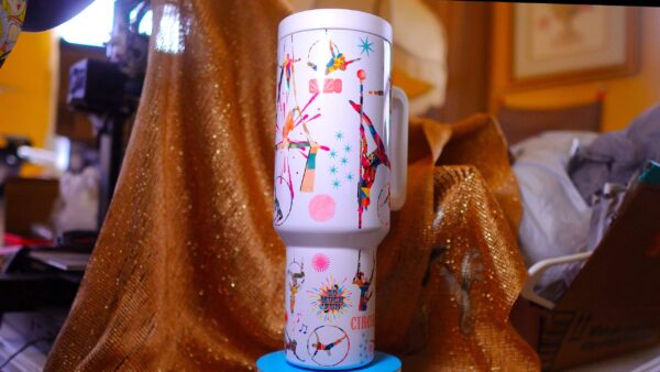 Festive Circus 40oz Insulated Tumbler – 100% Leak-Proof with Handle, Lid, Straw & Brush - Image 12