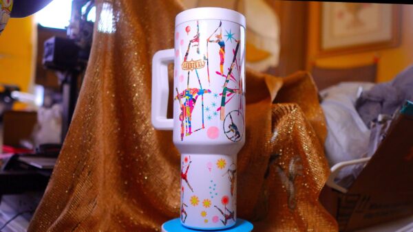 Festive Circus 40oz Insulated Tumbler – 100% Leak-Proof with Handle, Lid, Straw & Brush - Image 14