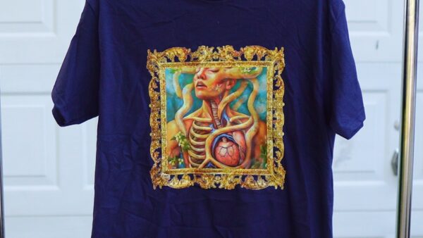 Golden Frame Anatomy T-Shirt – Bold Art with a Classic Touch - Image 14