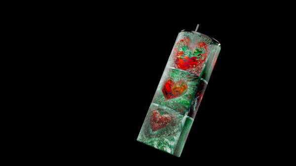 Heart of the Chrome 20oz Tumbler – Mystical Green and Red Chrome/ Nature-Inspired - Image 3