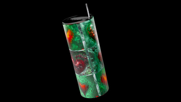 Heart of the Chrome 20oz Tumbler – Mystical Green and Red Chrome/ Nature-Inspired - Image 4