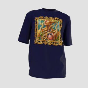 Golden Frame Anatomy T-Shirt – Bold Art with a Classic Touch