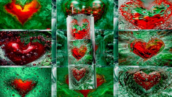 Heart of the Chrome 20oz Tumbler – Mystical Green and Red Chrome/ Nature-Inspired - Image 6