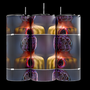 Anatomical Art 20oz Tumbler – Brain & Heart Design