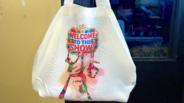 "Welcome to the Show!” Circus Tote Bag – Unbleached Canvas (Reusable) - Image 3