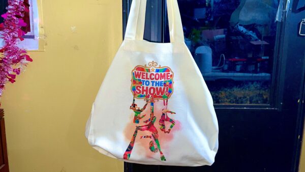 "Welcome to the Show!” Circus Tote Bag – Unbleached Canvas (Reusable) - Image 8