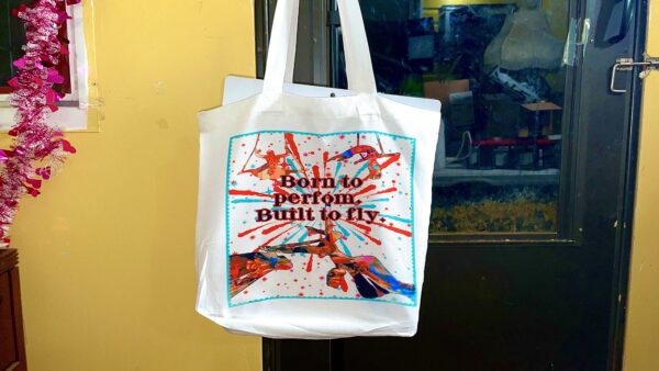"Born to Perform, Built to Fly" Circus Canvas Tote Bag – Reusable & Bold - Image 3