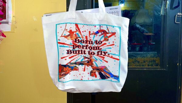 "Born to Perform, Built to Fly" Circus Canvas Tote Bag – Reusable & Bold - Image 6
