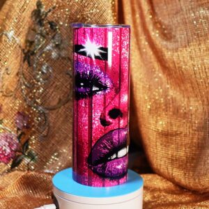 Glam Goddess 20oz Stainless Steel Tumbler with Straw & Brush