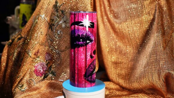 Glam Goddess 20oz Stainless Steel Tumbler with Straw & Brush - Image 3