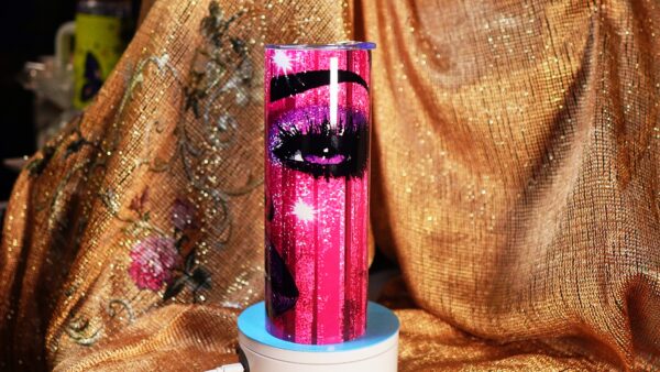 Glam Goddess 20oz Stainless Steel Tumbler with Straw & Brush - Image 6