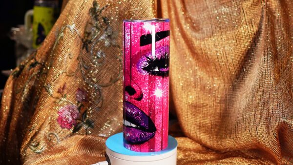 Glam Goddess 20oz Stainless Steel Tumbler with Straw & Brush - Image 7