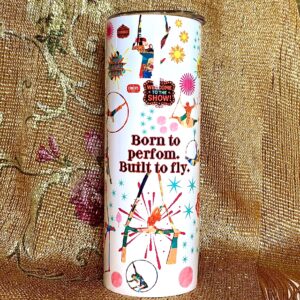Festive Circus 20oz Insulated Stainless Steel Tumbler – Bold & Whimsical Hydration