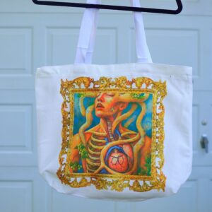 Framed Vitality Zipper Tote – Heavy-Duty Canvas Bag with Long Handles