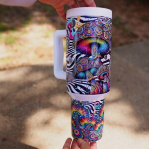 Trippy Shroom 40oz Tumbler with Handle