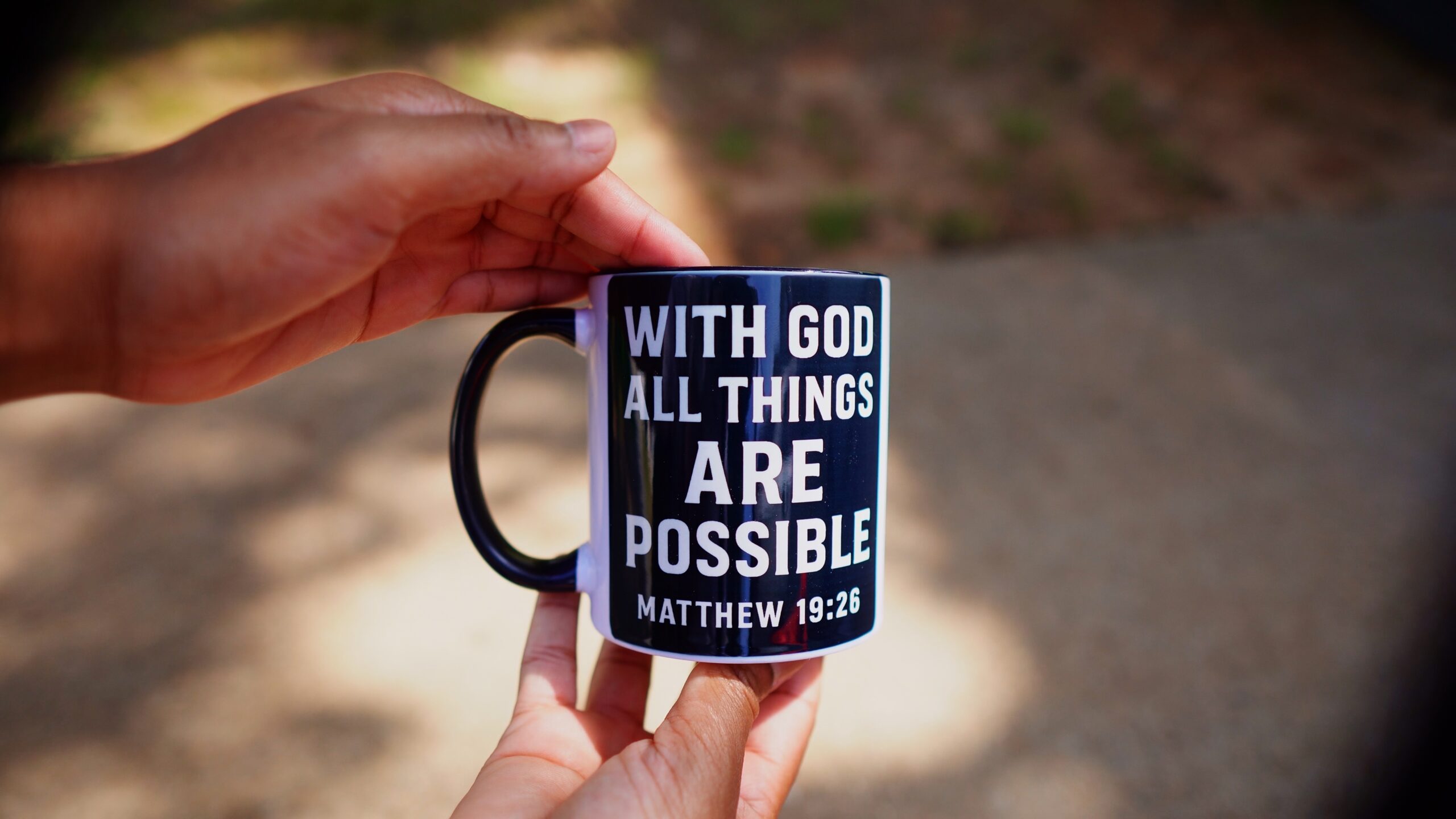 Matthew 19:26 "With God All Things Are Possible" 12oz Mug - Image 2