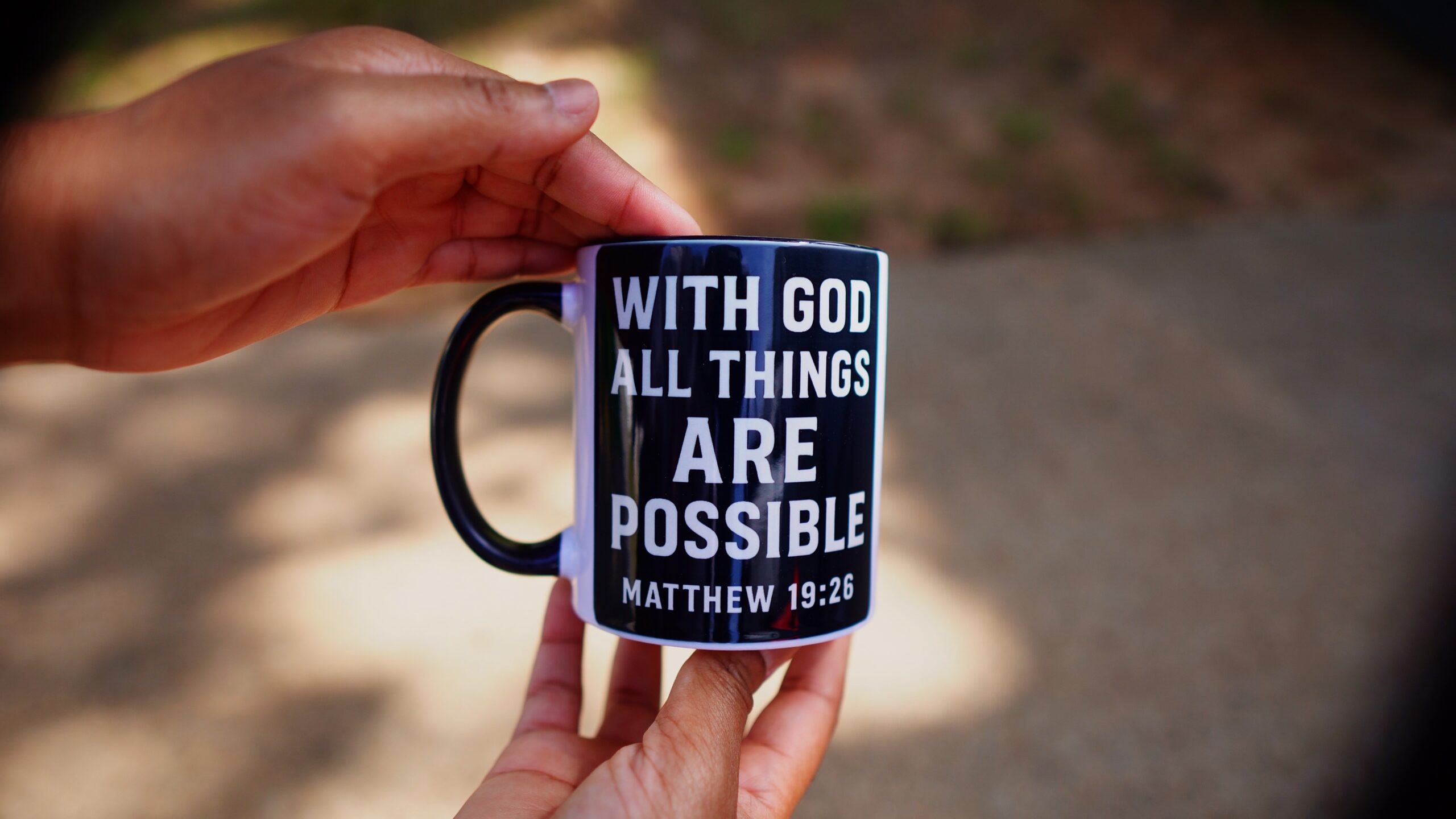 Matthew 19:26 "With God All Things Are Possible" 12oz Mug - Image 3