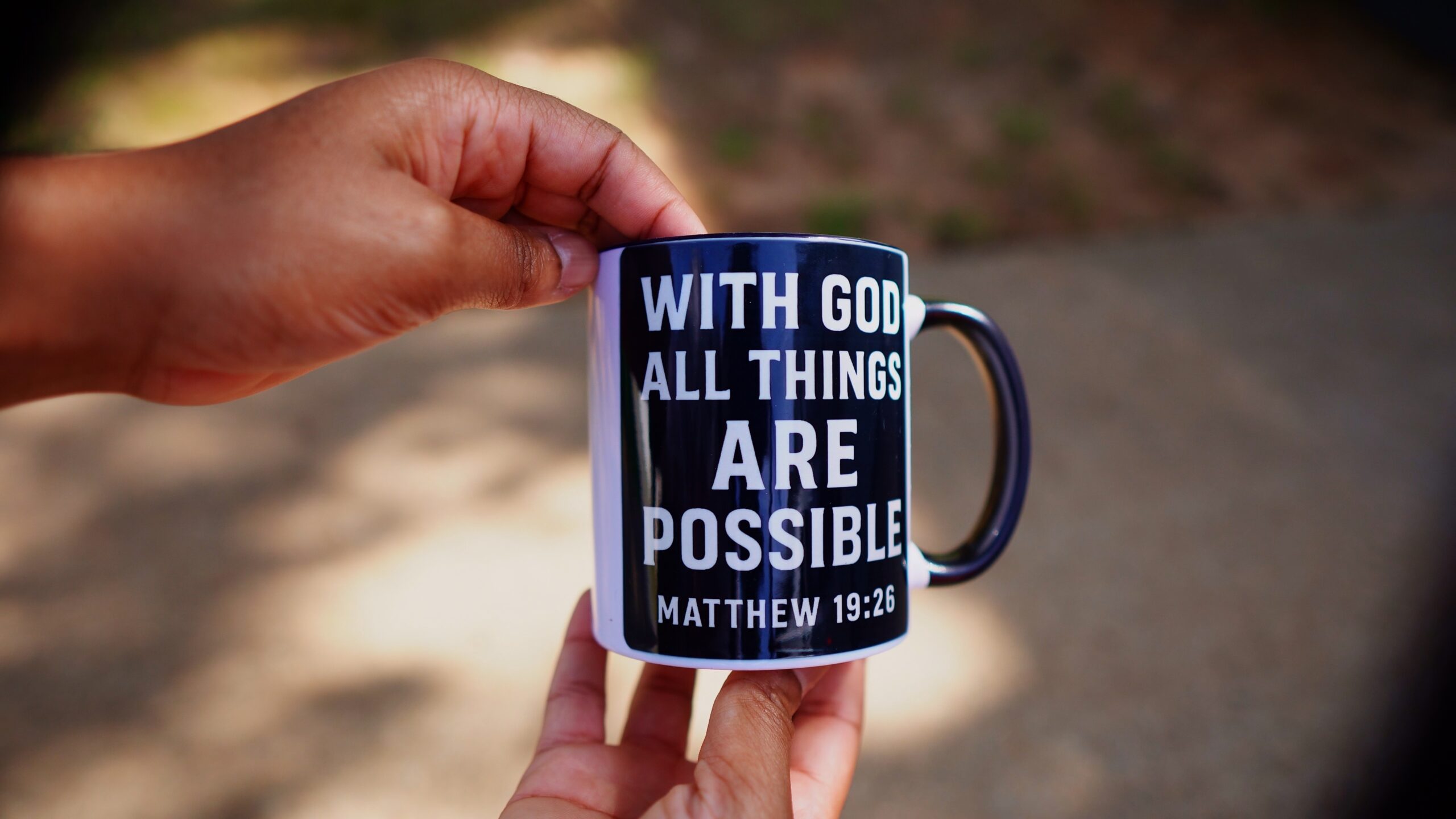 Matthew 19:26 "With God All Things Are Possible" 12oz Mug