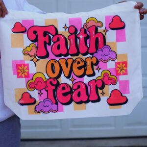Faith Over Fear Large Tote Bag